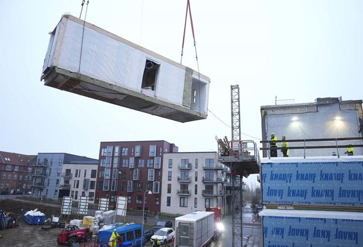 Byggepladsbesøg i MiniCO2 Etagehus PRÆFAB